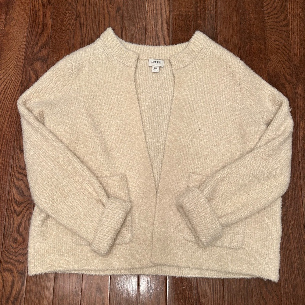 J. Crew Ivory Knit Cardigan